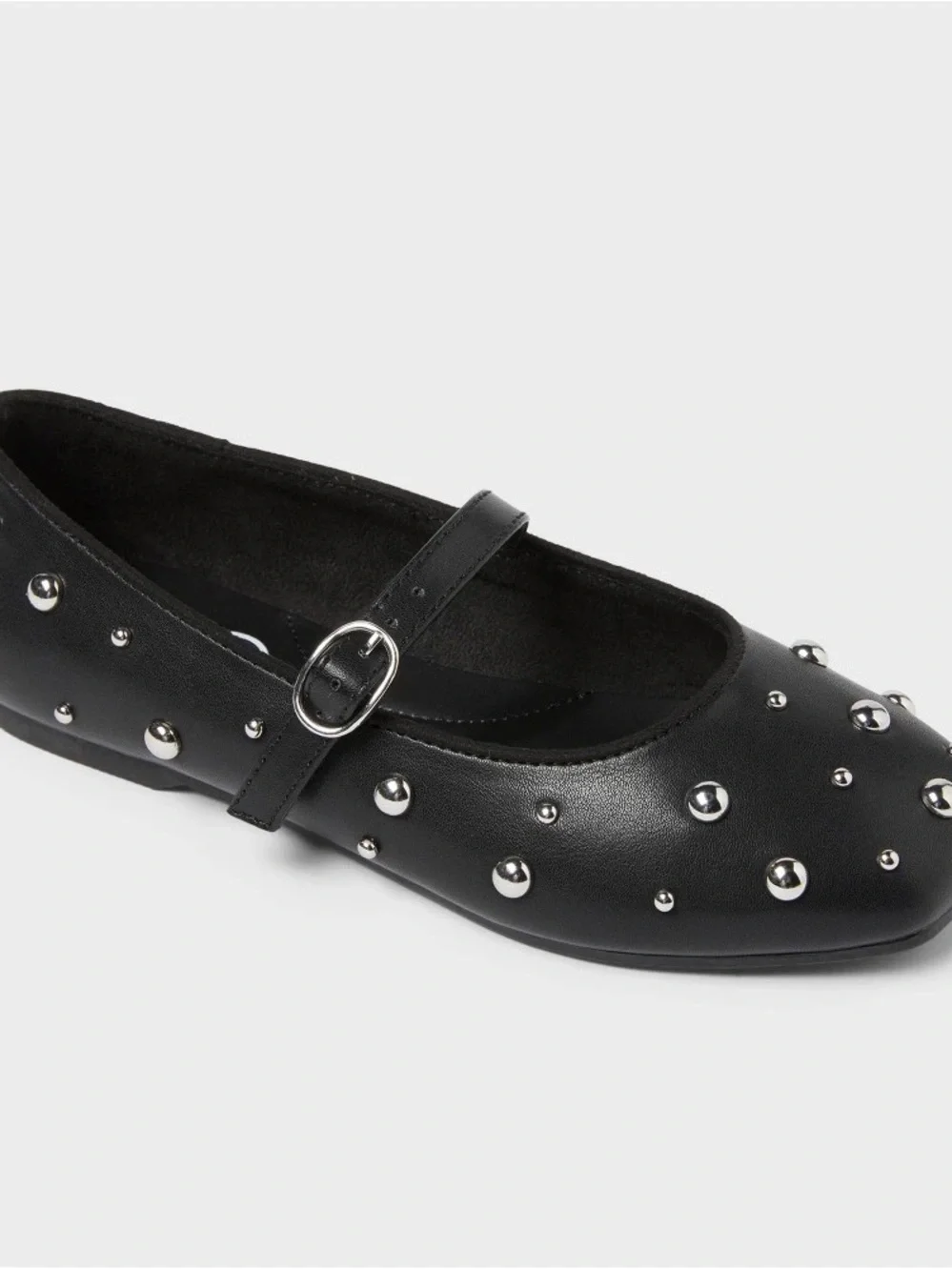 art class Black Studded Mary Jane Flat b207